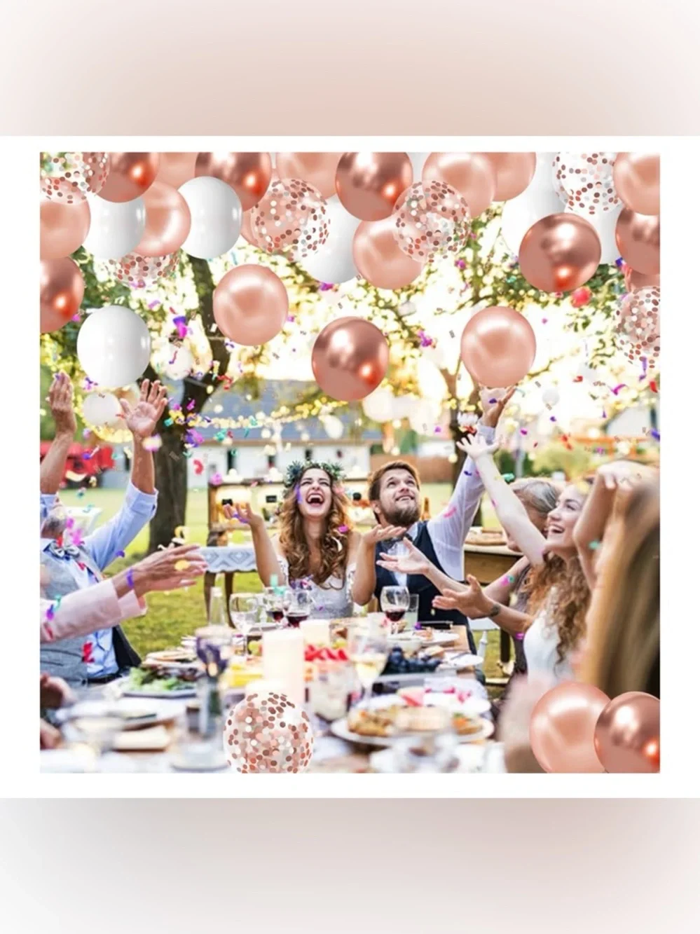 💜 Rose Gold Confetti Balloons